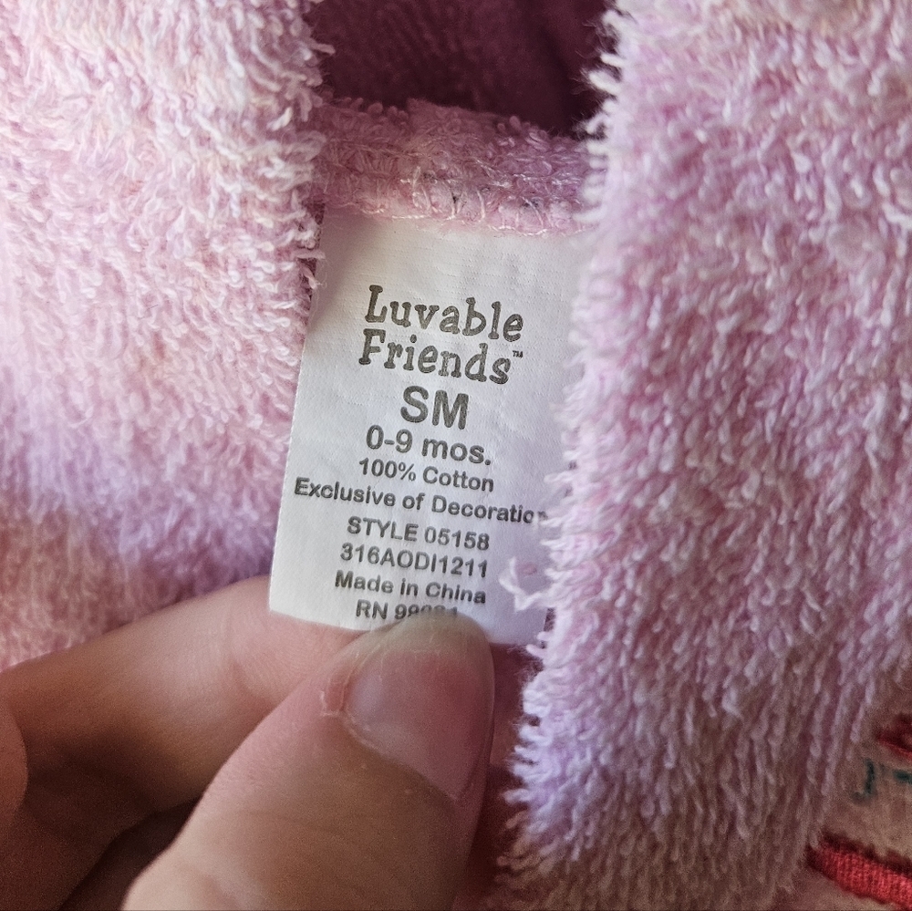 Vintage Luvable Friends Pink Kids Robe with Dolphin Design - Picture 3 of 4